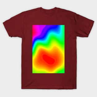 Super Neon Rainbow Tie-Dye Portal Wave Abstract Pattern T-Shirt